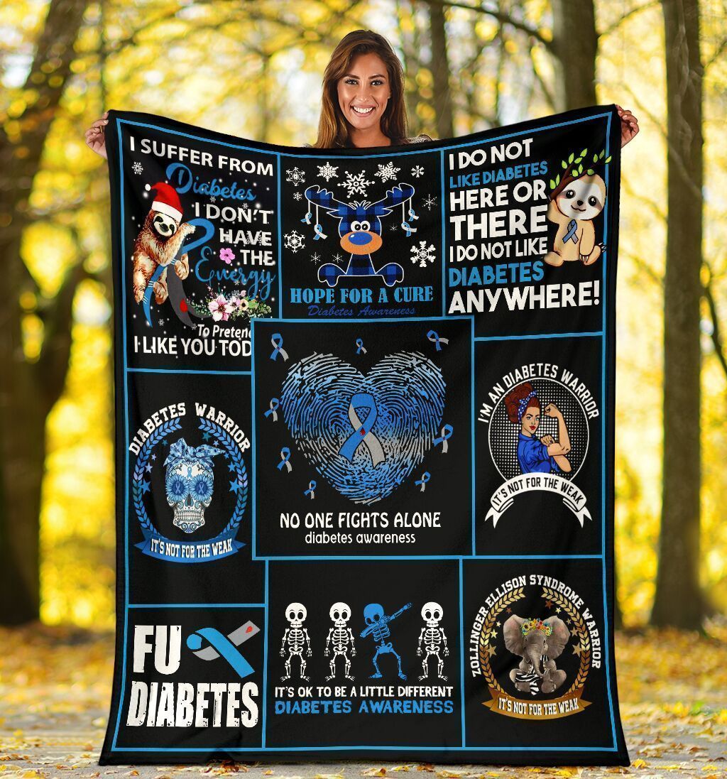 No One Fights Alone Diabetes Awareness Fleece Blanket
