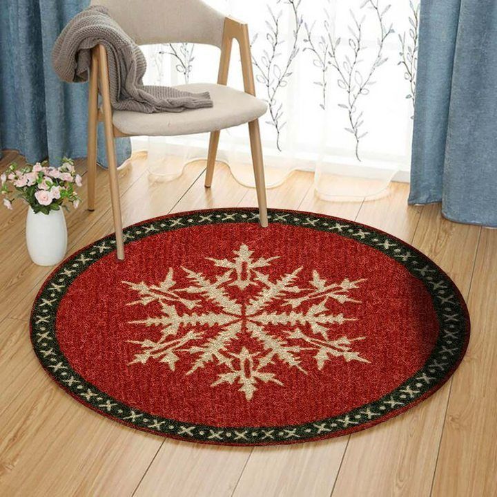 Noel SnowFlake Round Carpet