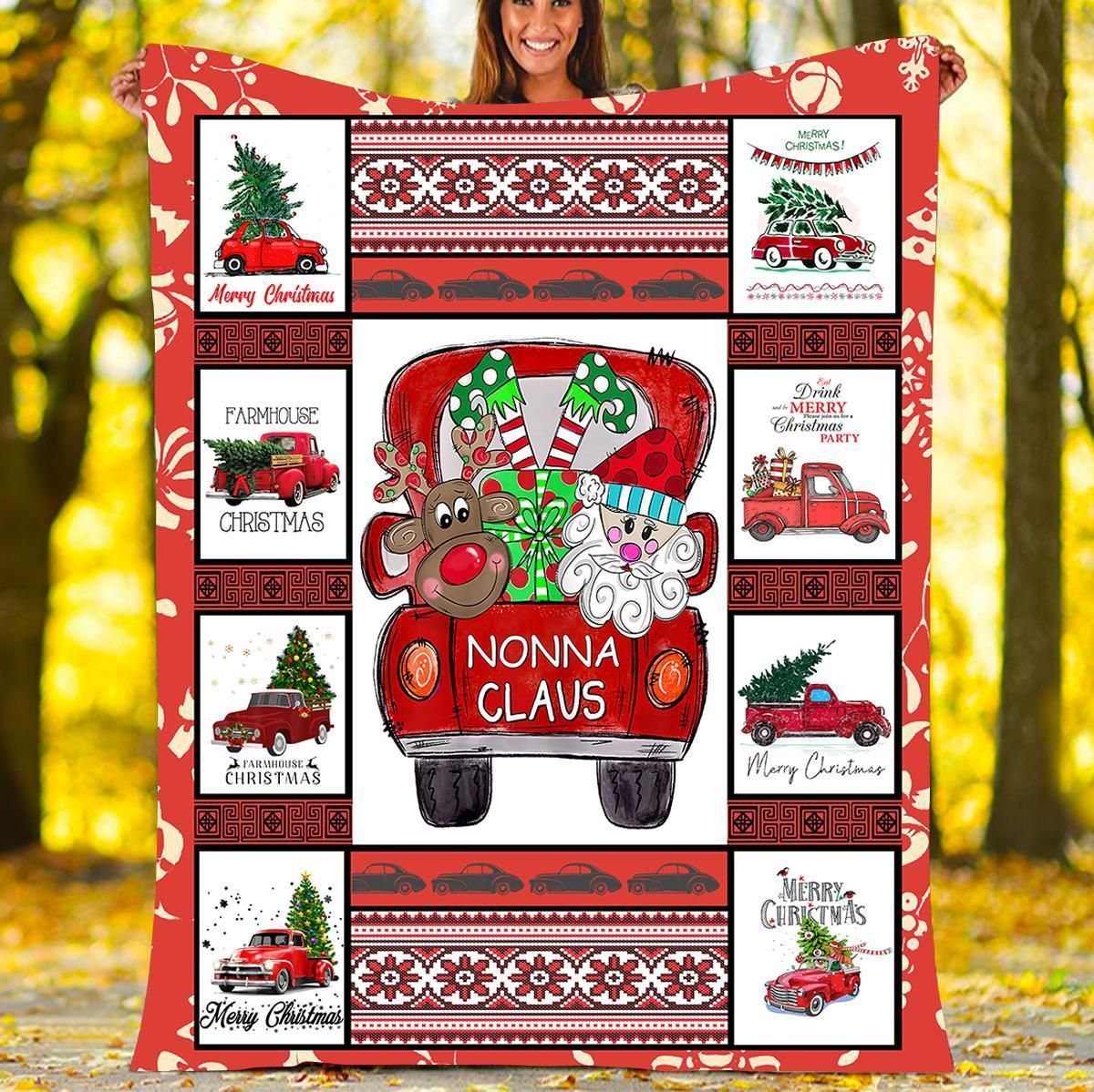 Nonna Claus Christmas Sherpa Fleece Blanket