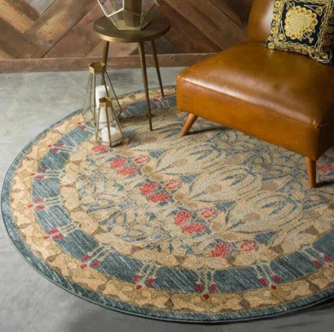 Nordic Retro Ethnic Jacquard Mandala Round Carpet