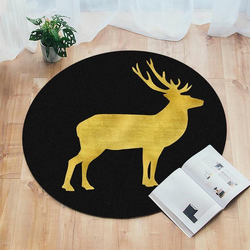 Nordic Style Deer Round Carpet