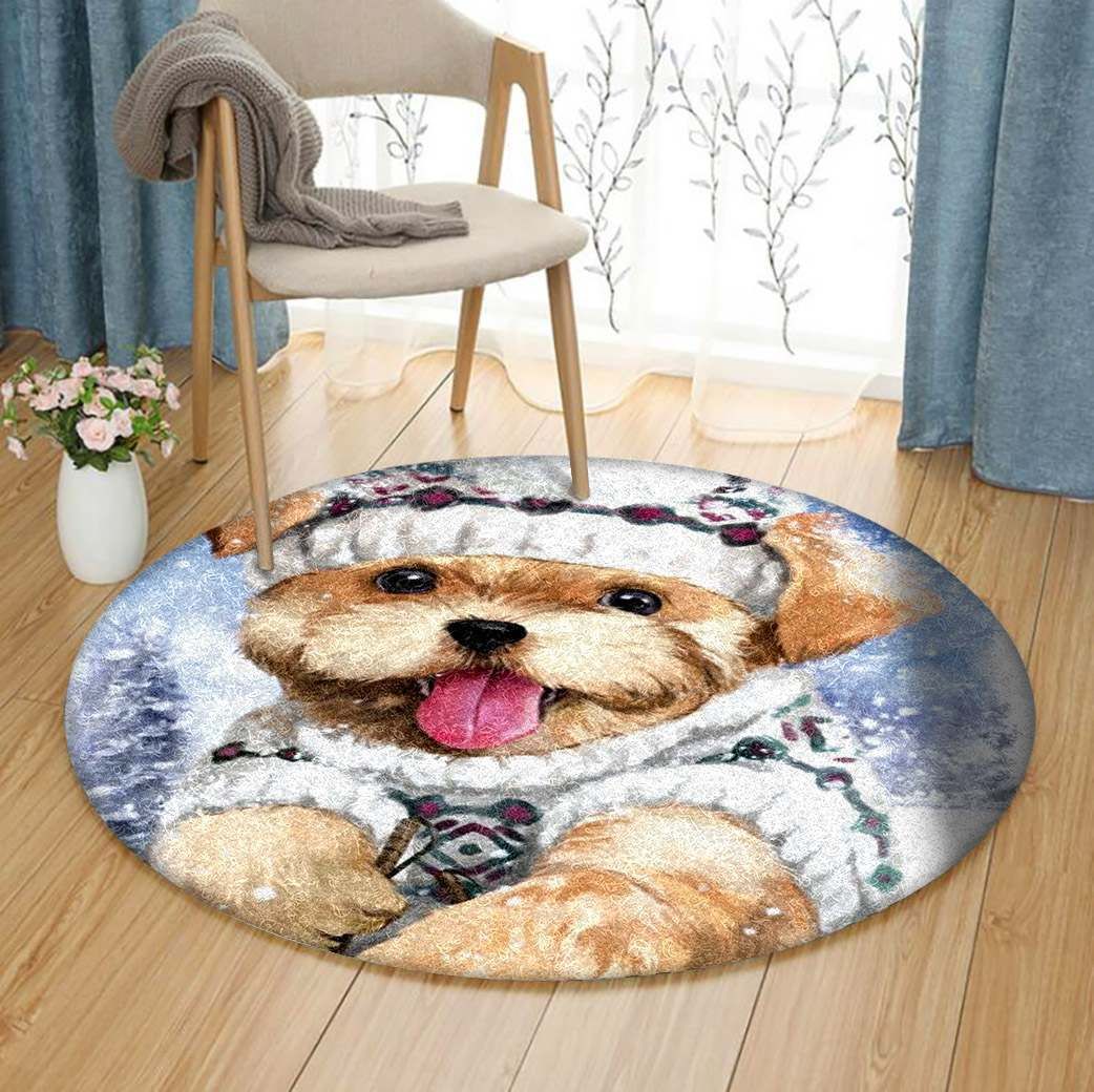 Norfolk Terrier Christmas Round Carpet