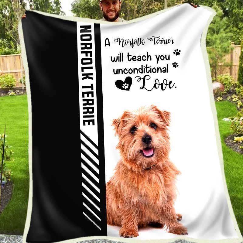 Norfolk Terrier Sherpa Fleece Blanket