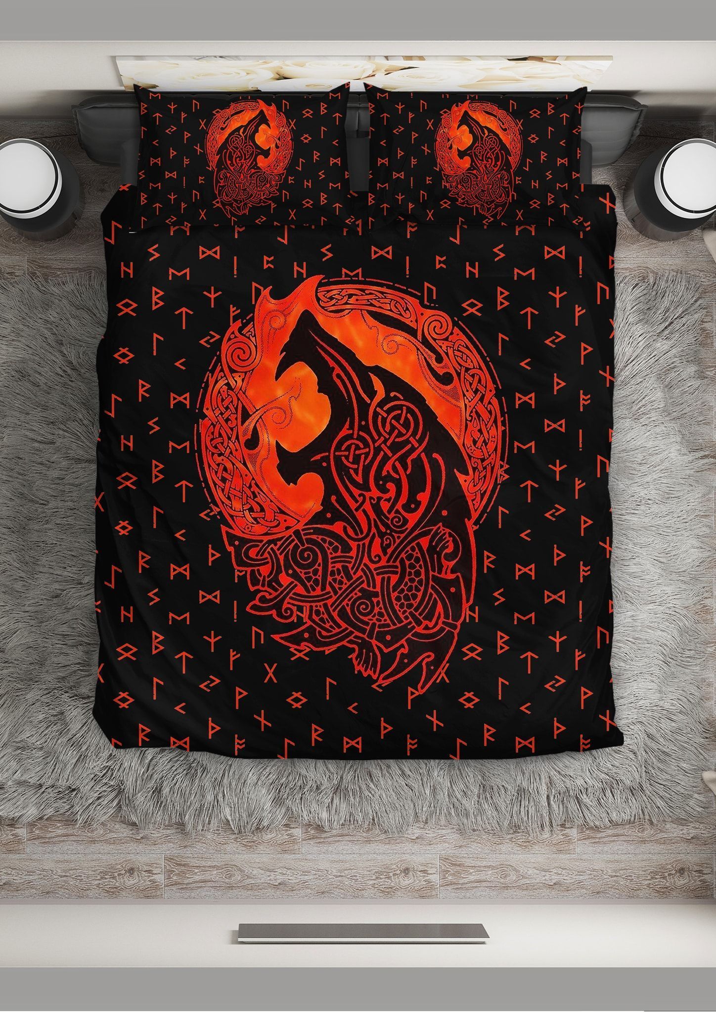 Norse Howling Wolf Bedding Set