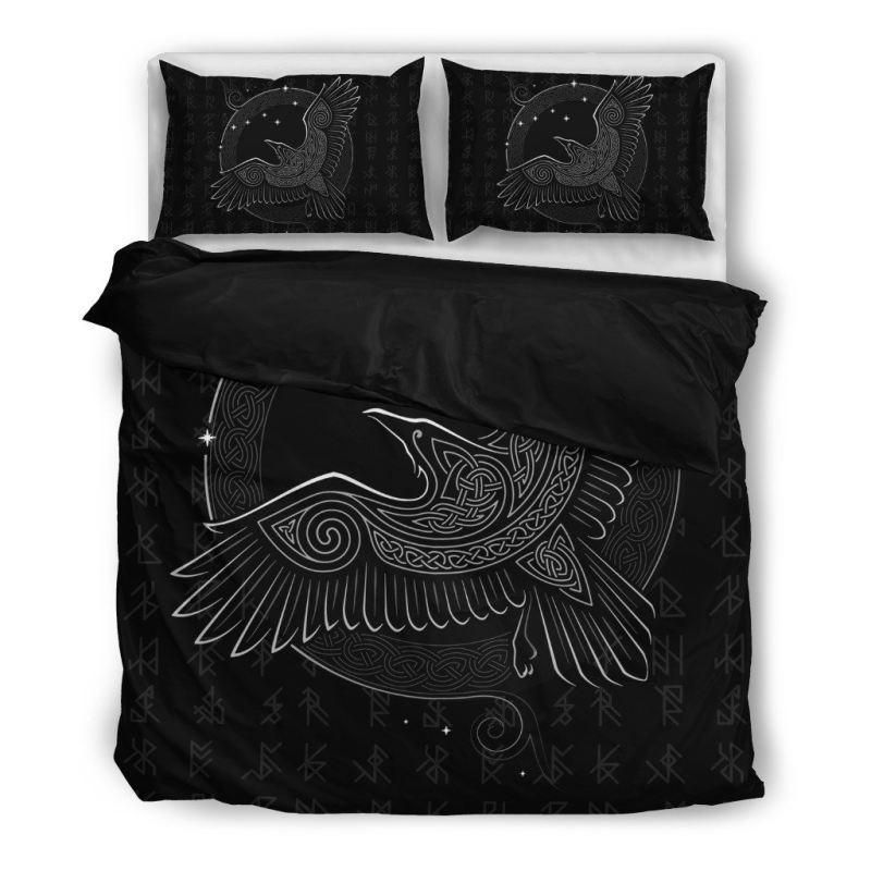 Northern Raven Black And Gray Bedding Set