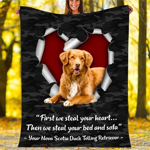 Nova Scotia Duck Tolling Retriever Dog Sherpa Fleece Blanket