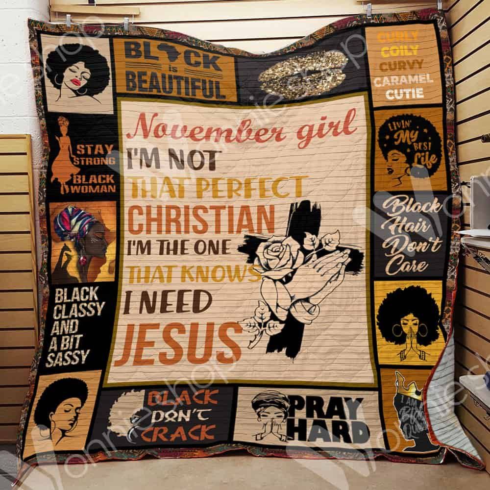 November Black Women Quilt Blanket DHC01021003TD