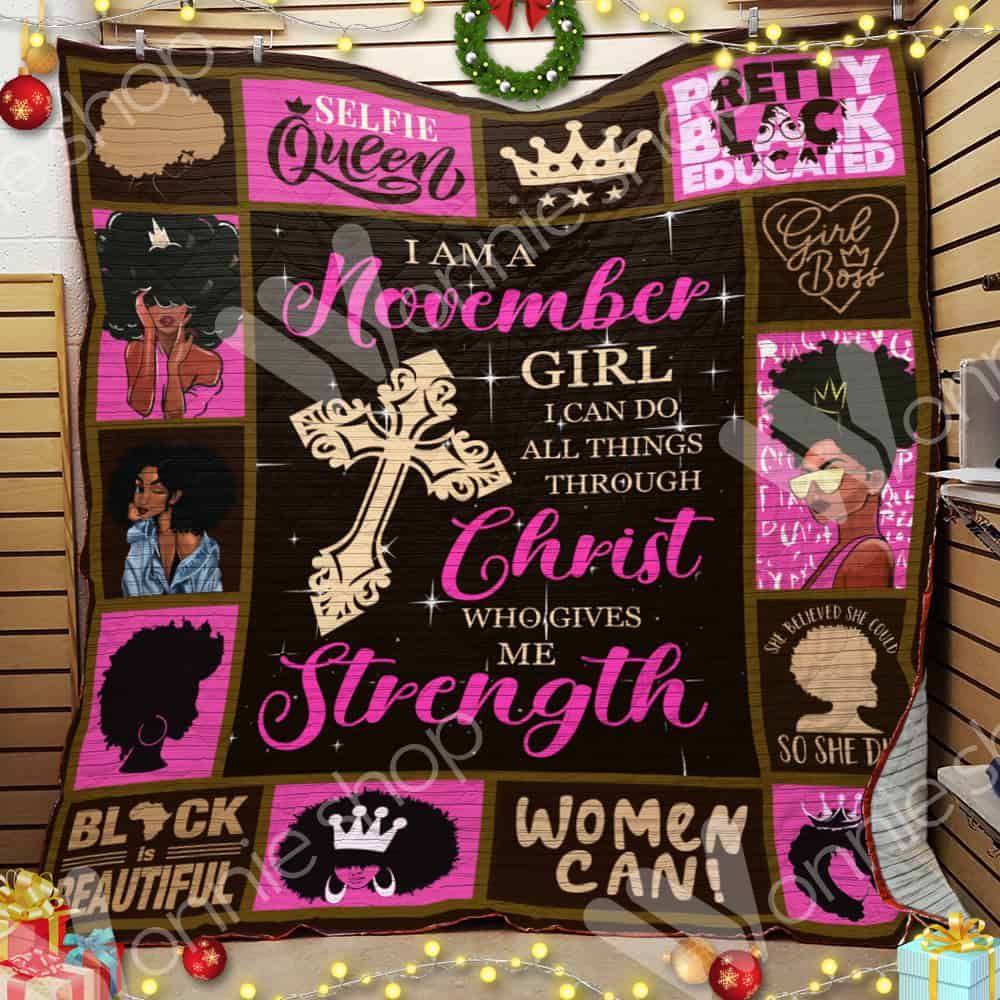 November Black Women Quilt Blanket DHC01021104TD