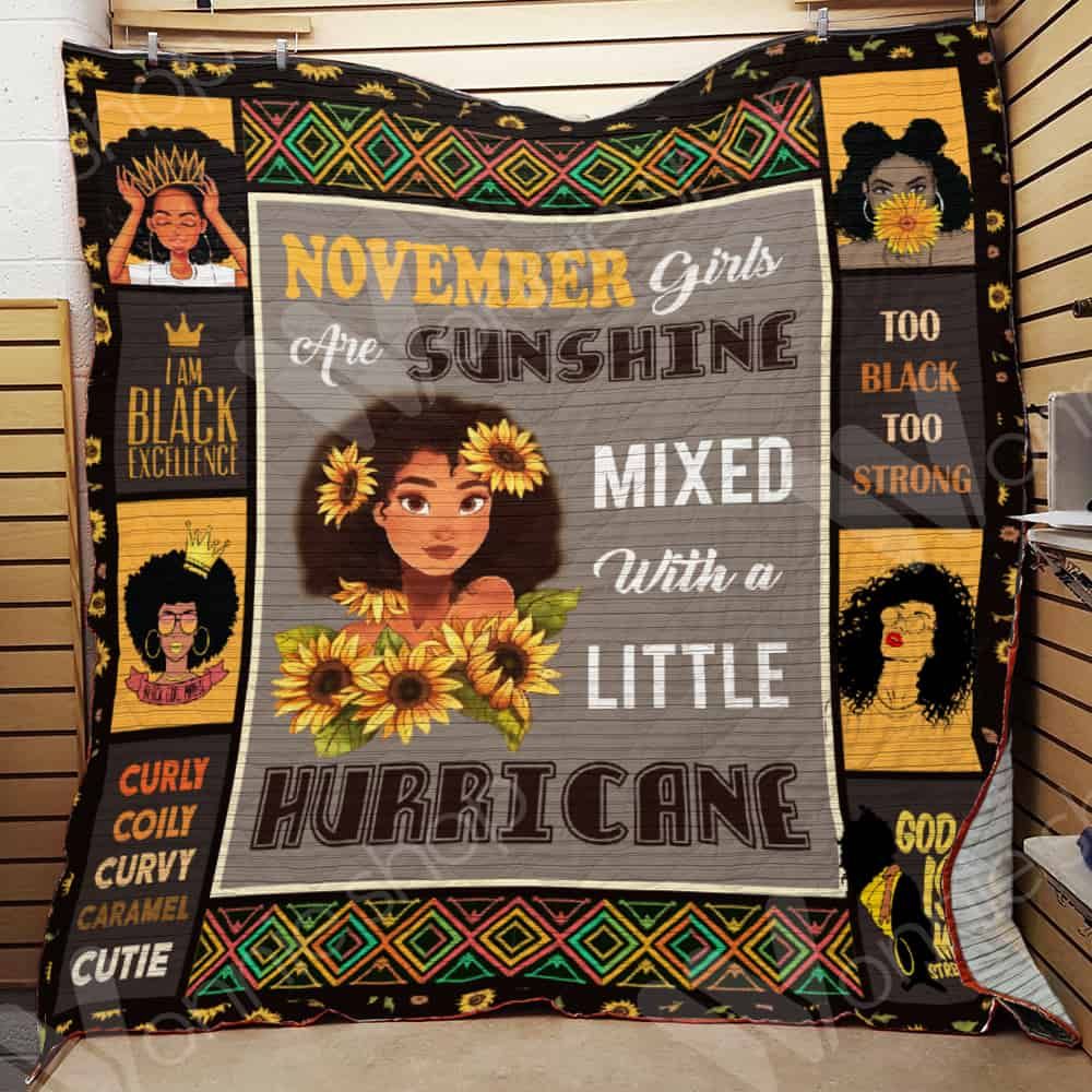 November Black Women Sunflower CL15100251MDQ Quilt Blanket