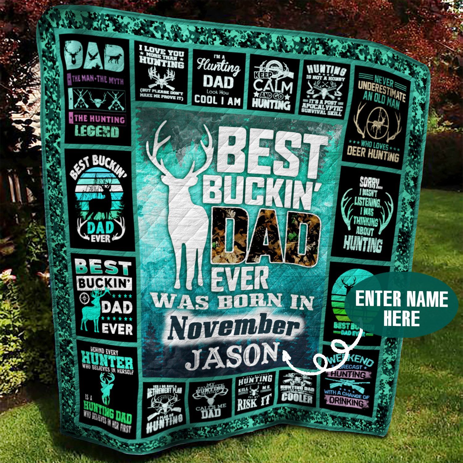 November Bucking Dad Personalized Quilt Blanket BBB300529SM