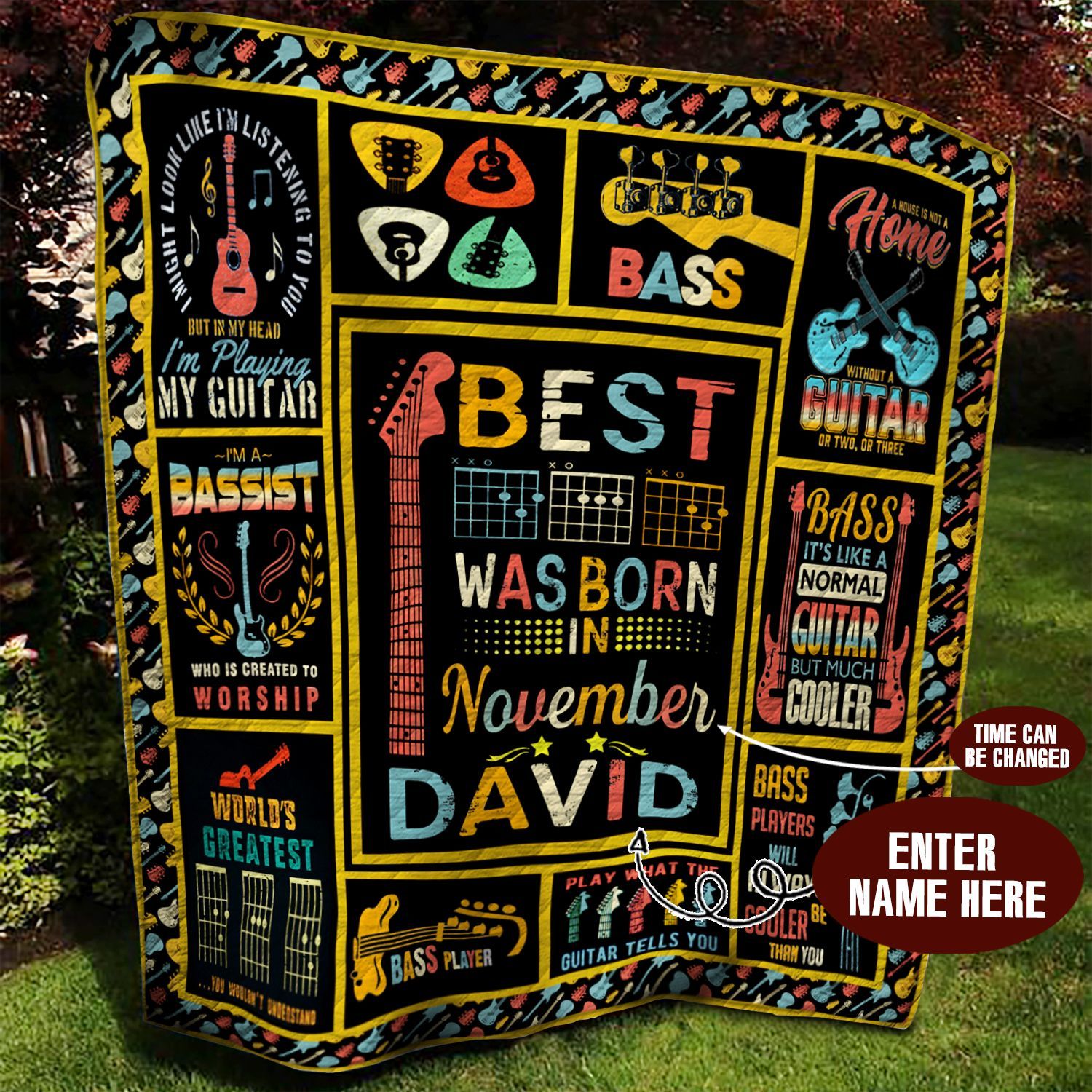 November Guitarist Personalized Quilt Blanket BBB020629MH