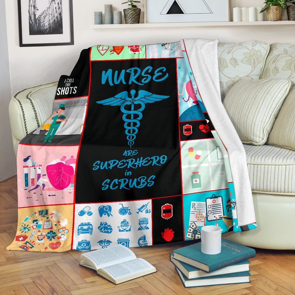 Nurse Are Superhero In Scrubs Sherpa Fleece Blanket