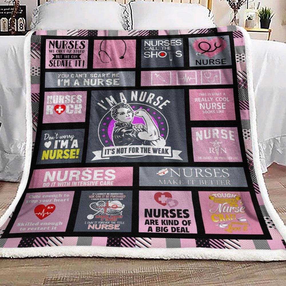 Nurse Sherpa Fleece Blanket