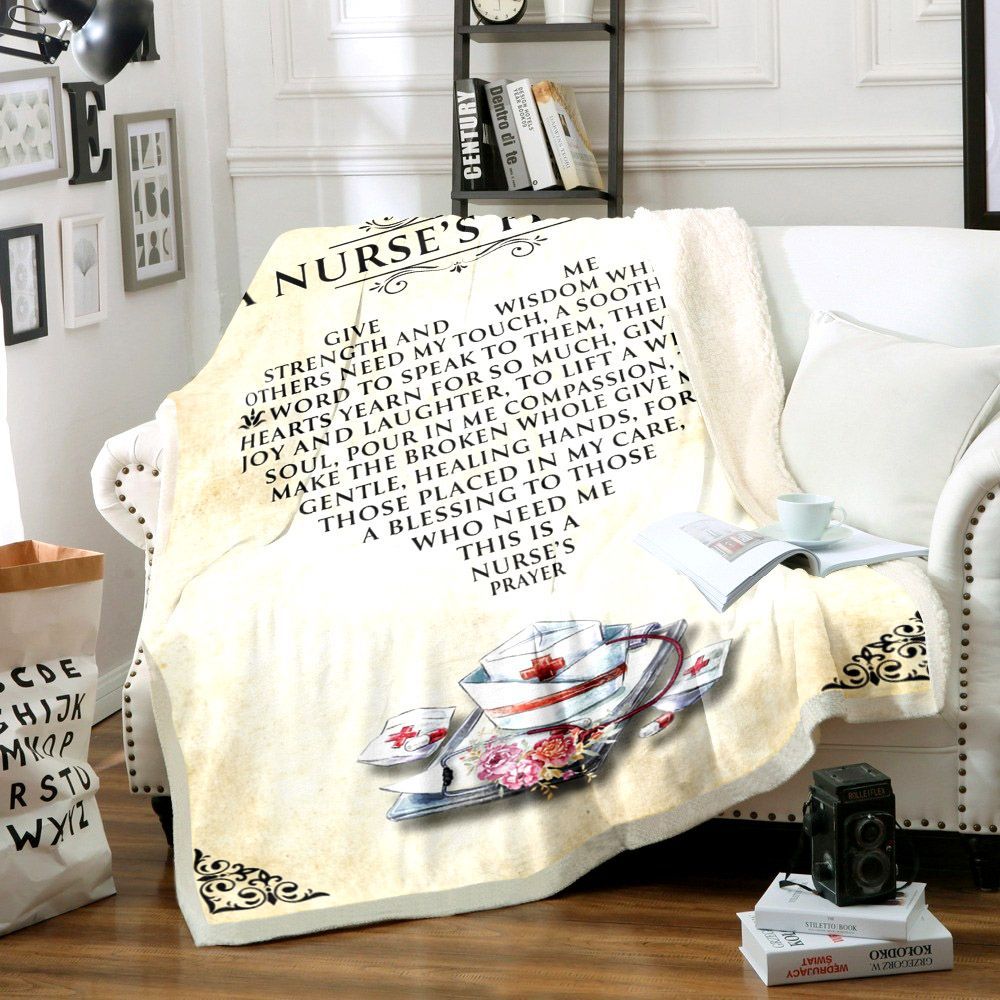 Nurse Sherpa Fleece Blanket