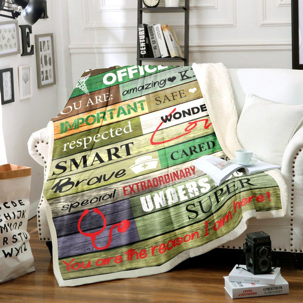 Nurse Sherpa Fleece Blanket