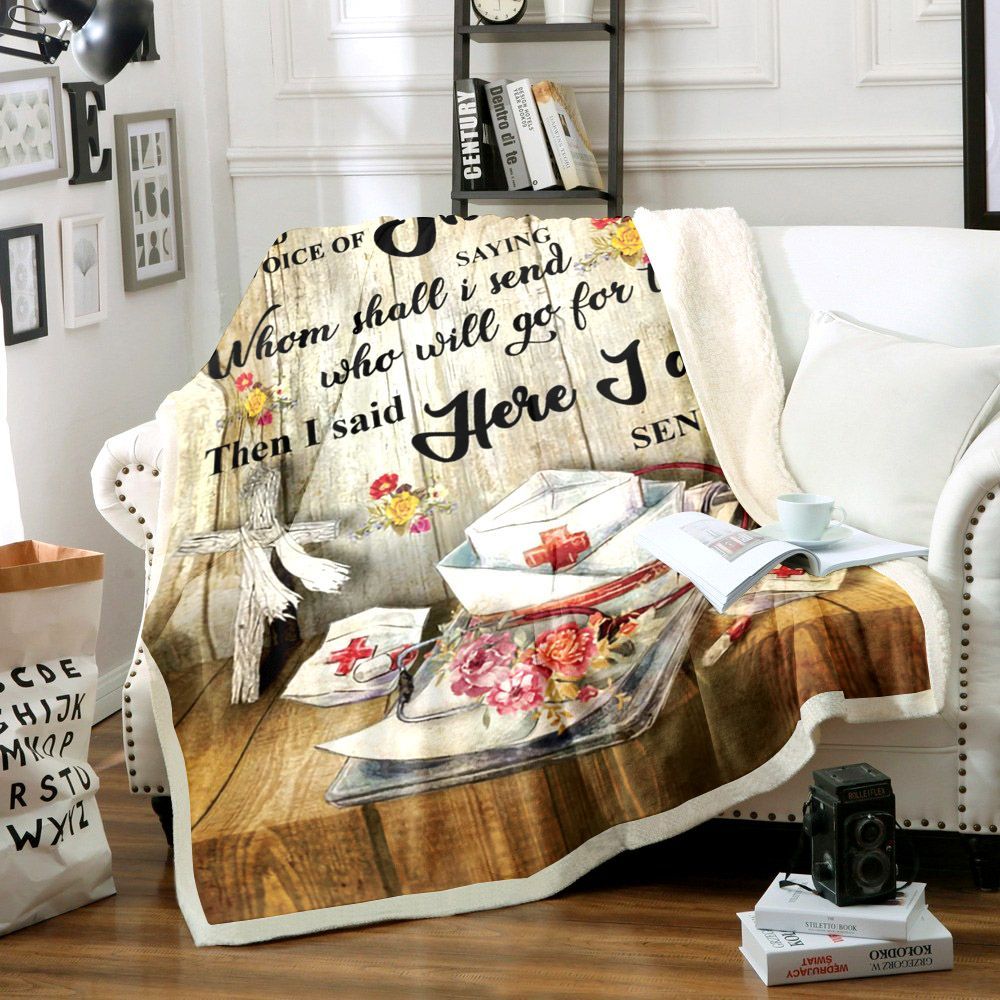 Nurse Sherpa Fleece Blanket