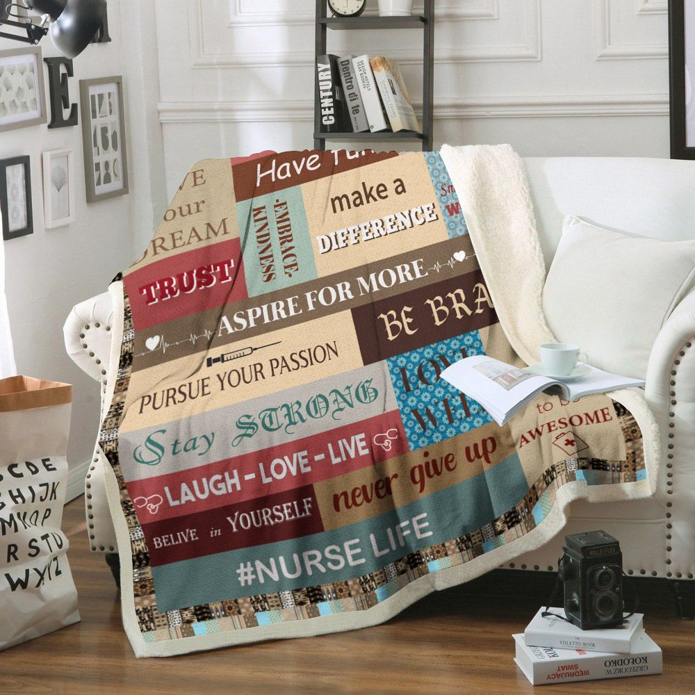 Nurse Sherpa Fleece Blanket