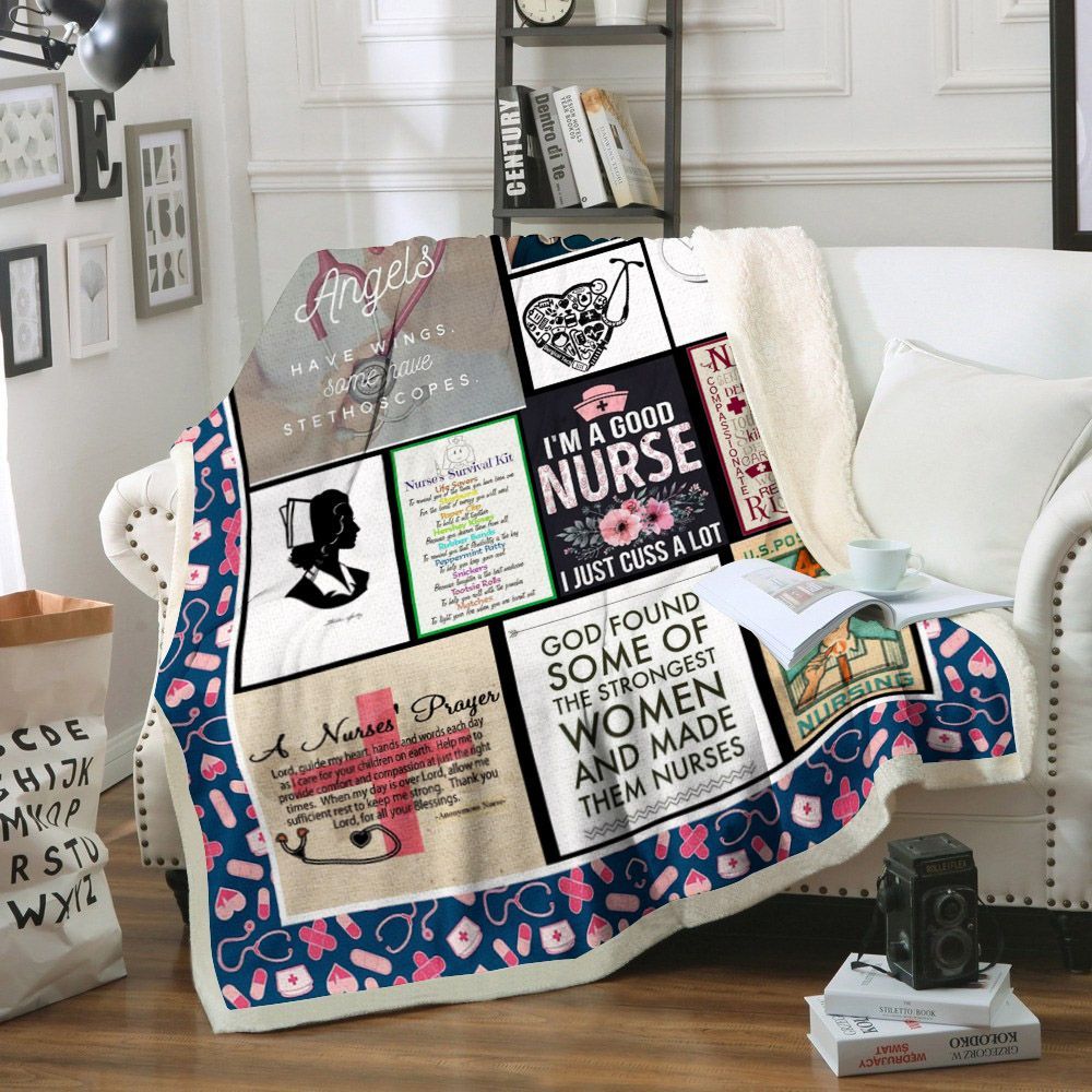 Nurse Sherpa Fleece Blanket