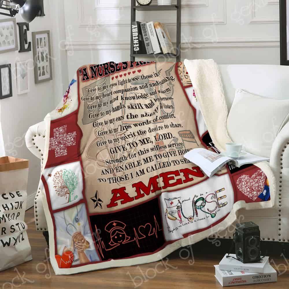 Nurse Sherpa Fleece Blanket