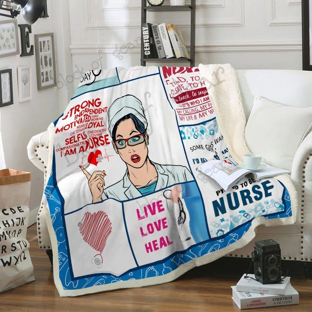 Nurse Sherpa Fleece Blanket