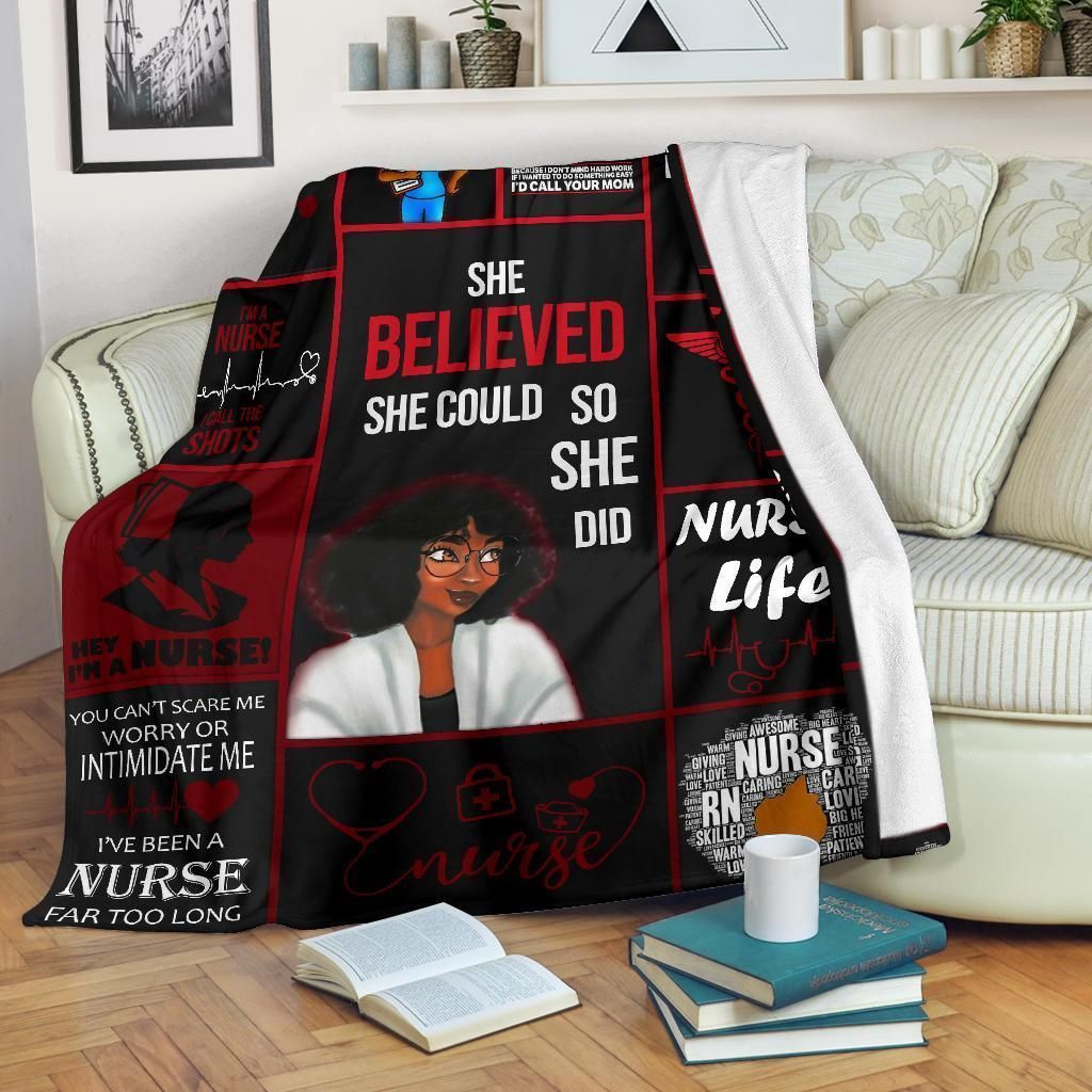 Nurse Sherpa Fleece Blanket
