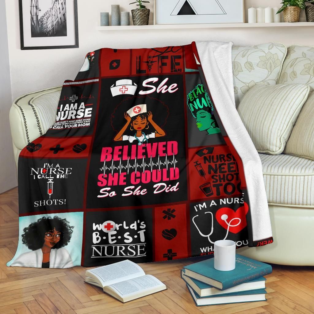 Nurse Sherpa Fleece Blanket