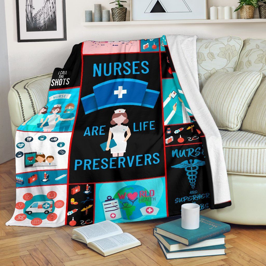 Nurse Sherpa Fleece Blanket