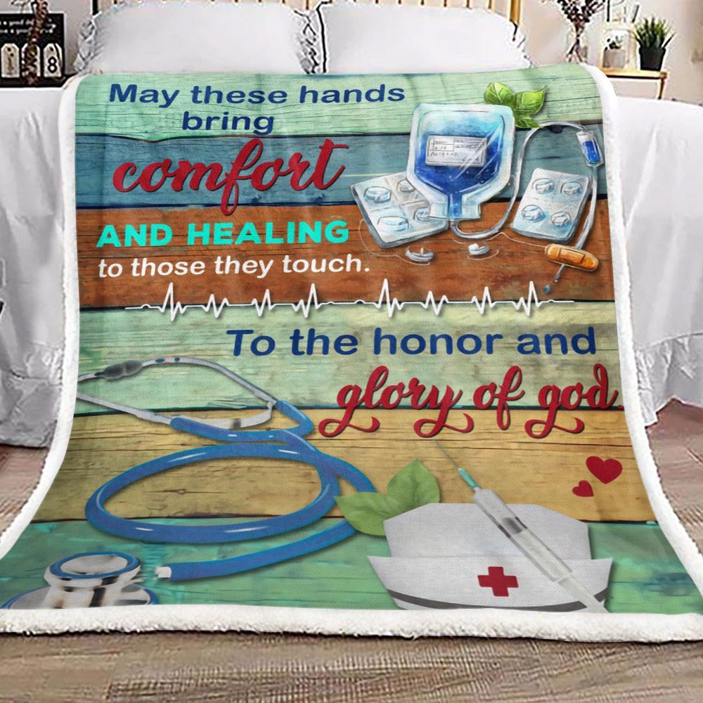 Nurse Sherpa Fleece Blanket