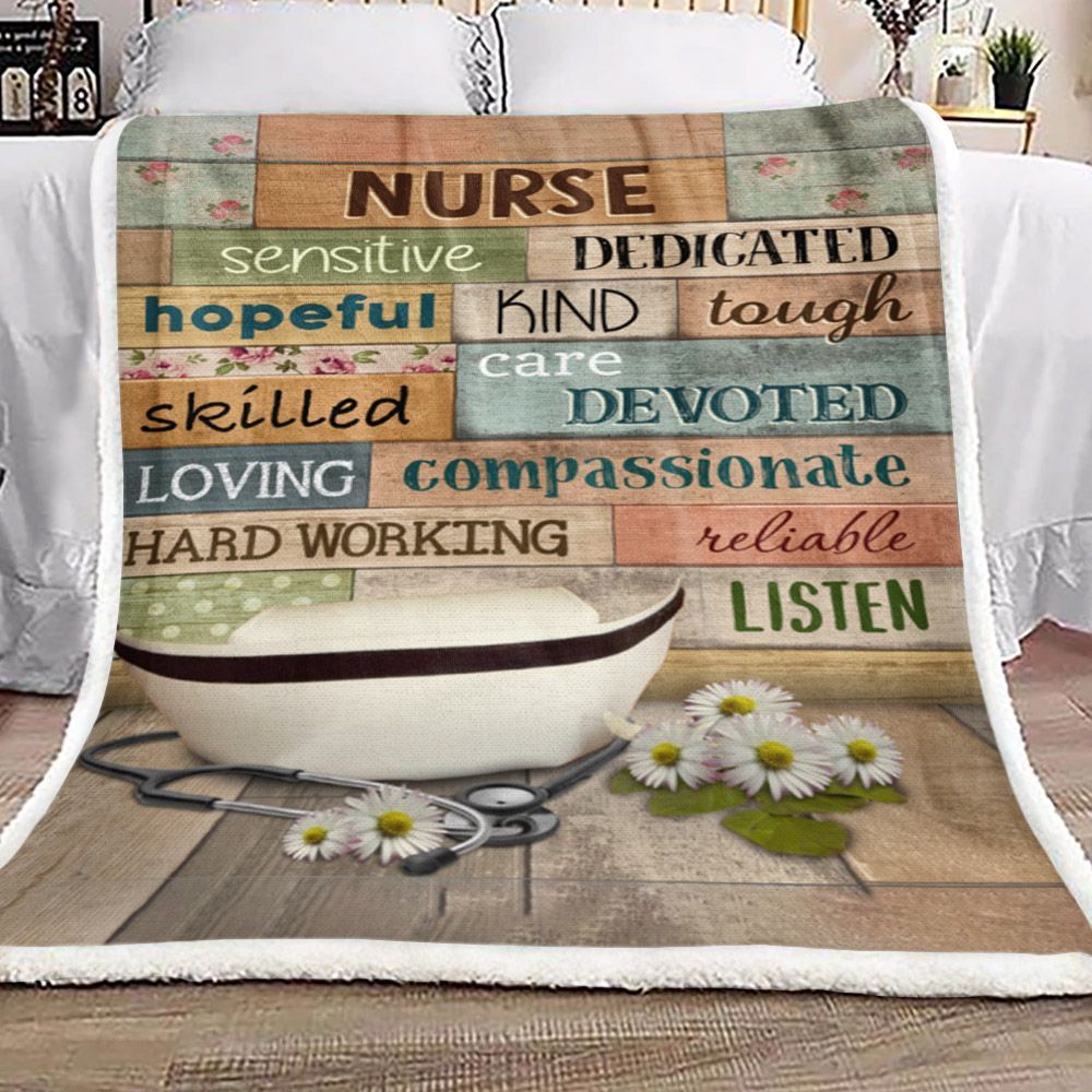 Nurse Sherpa Fleece Blanket