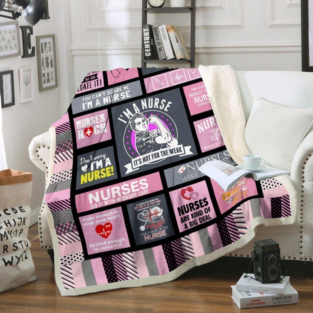 Nurse Sherpa Fleece Blanket