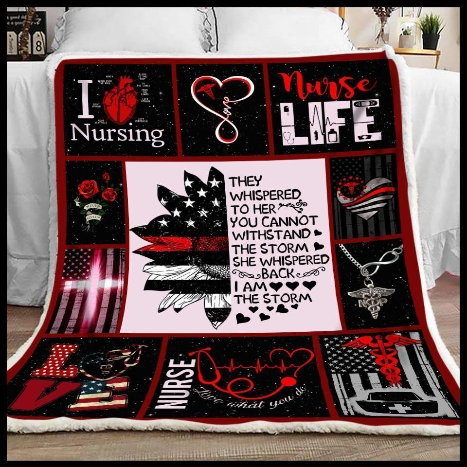 Nurse Sherpa Fleece Blanket