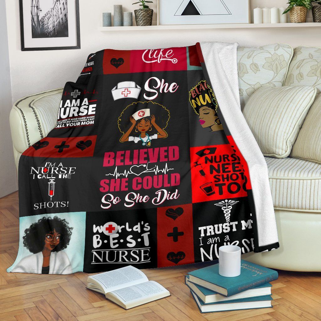 Nurse Sherpa Fleece Blanket