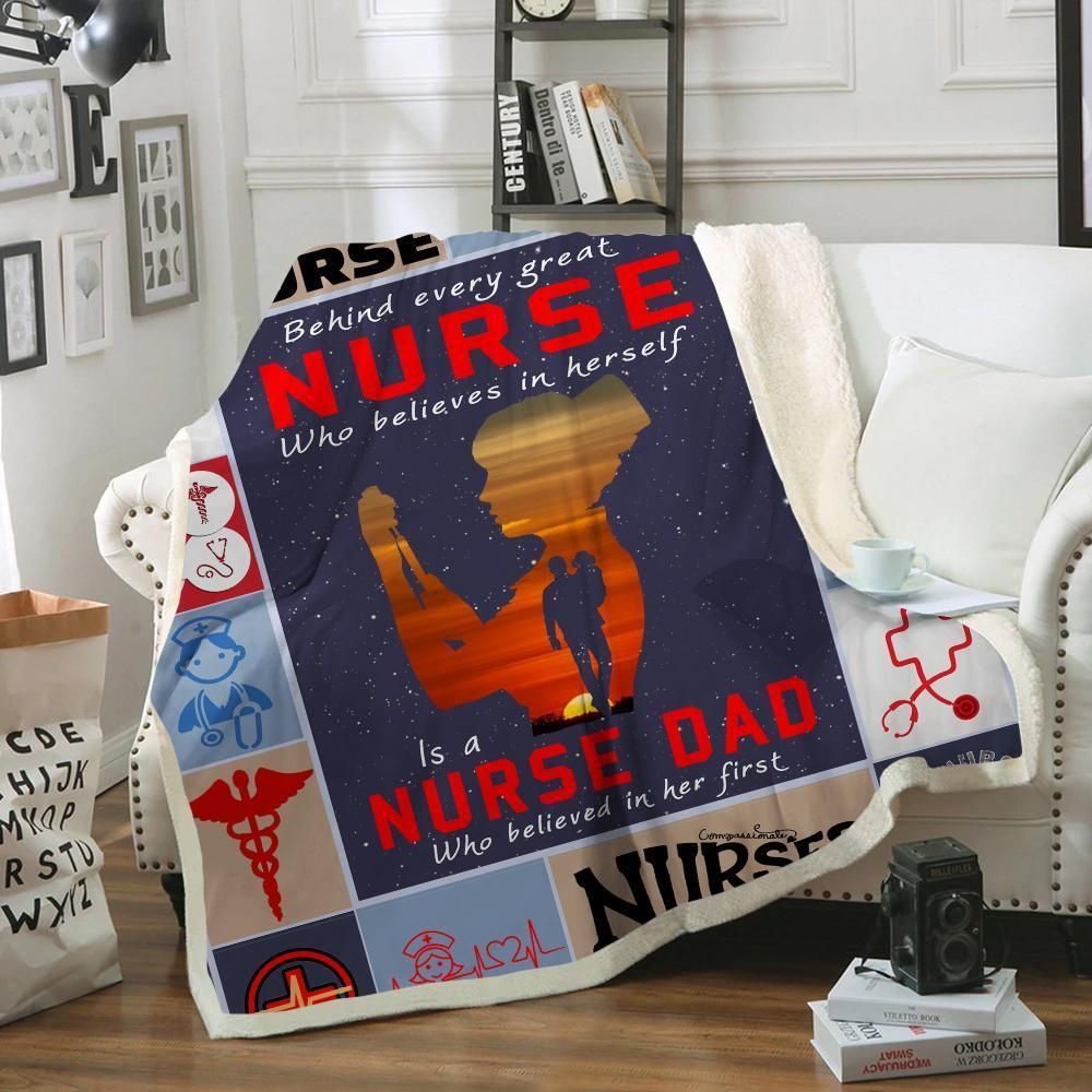 Nurse Sherpa Fleece Blanket