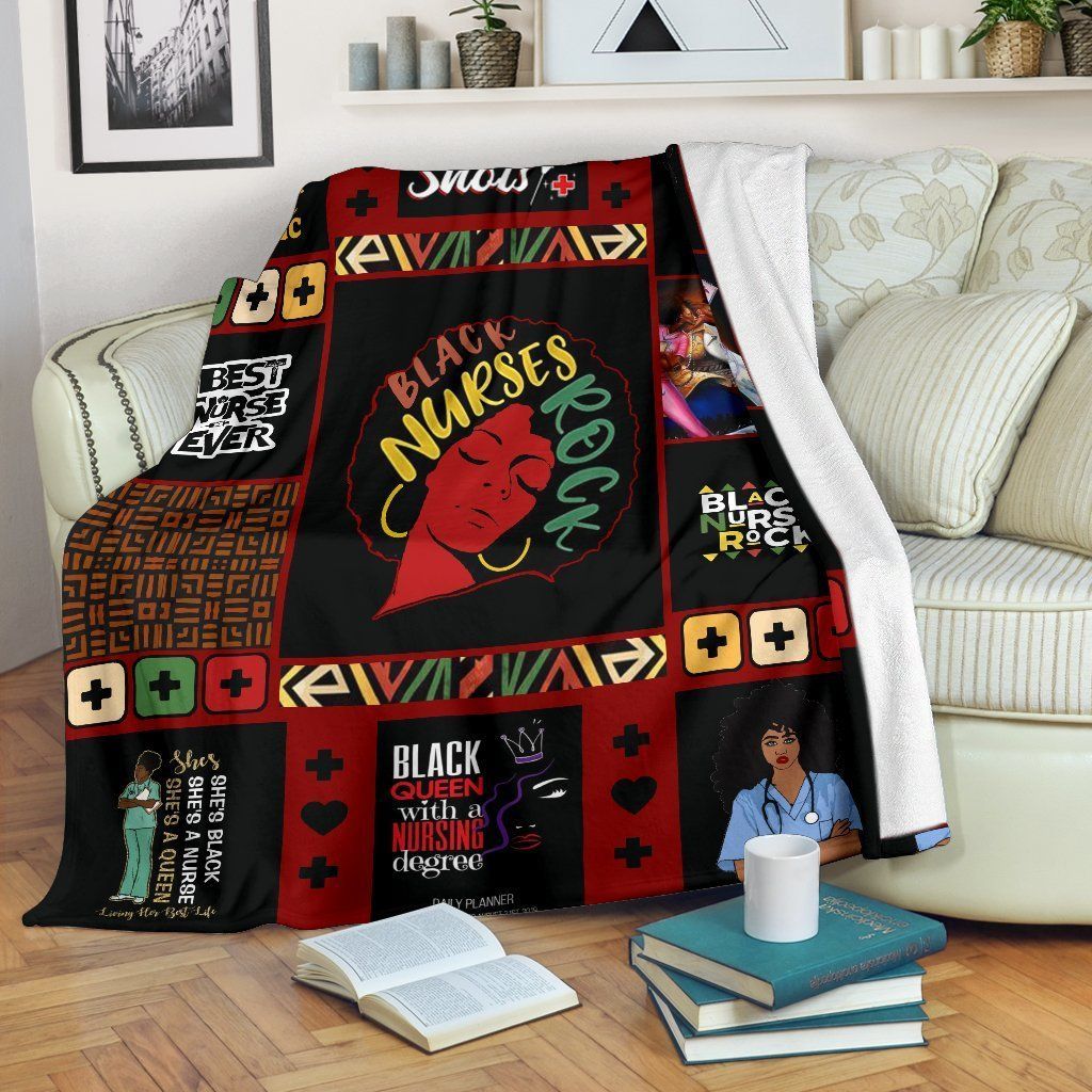 Nurse Sherpa Fleece Blanket