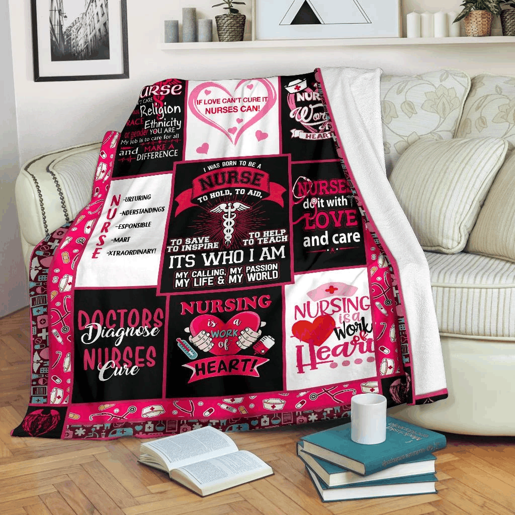 Nurse Sherpa Fleece Blanket