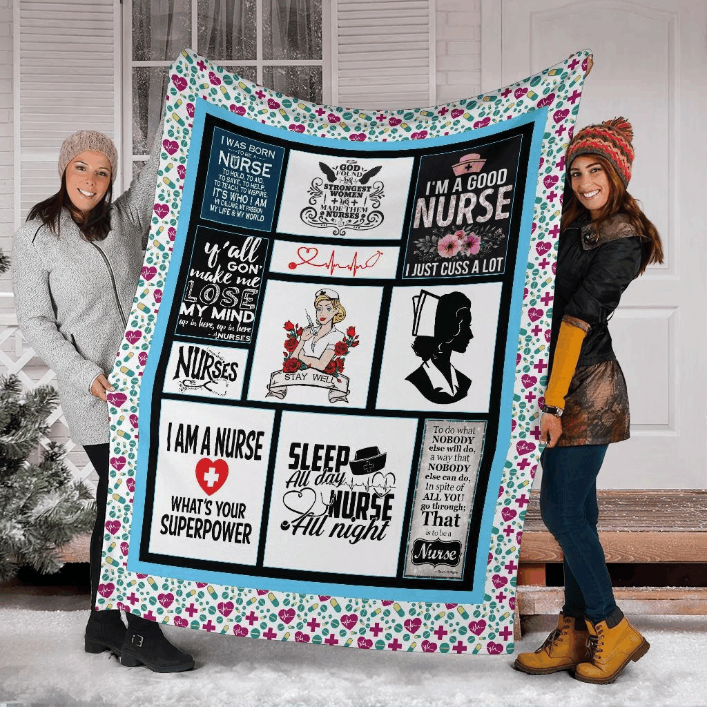 Nurse Sherpa Fleece Blanket