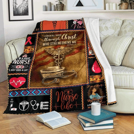 Nurse Sherpa Fleece Blanket