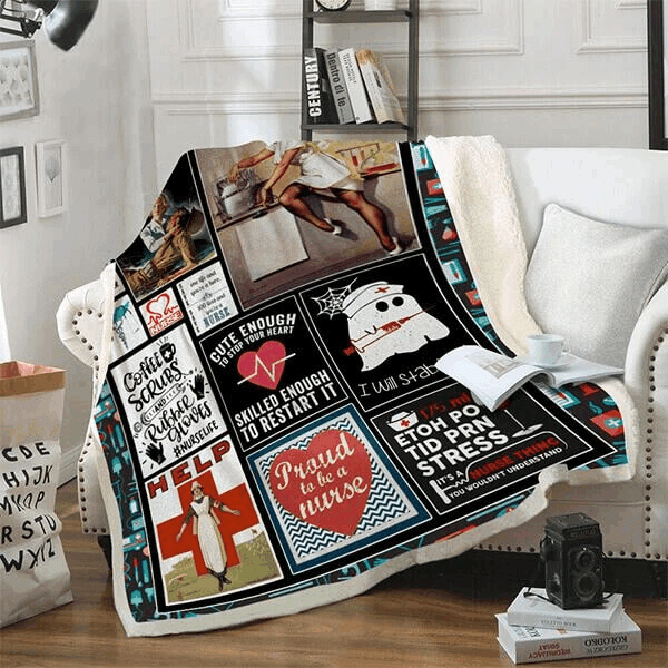 Nurse Sherpa Fleece Blanket