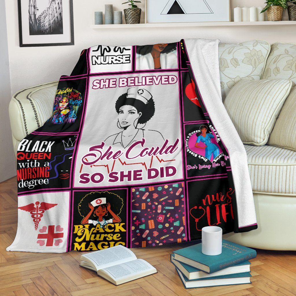 Nurse Sherpa Fleece Blanket