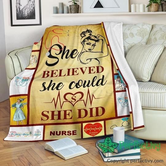 Nurse Sherpa Fleece Blanket