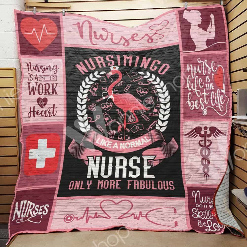 Nurse Flamingo GS-CL-ML0111 Quilt Blanket