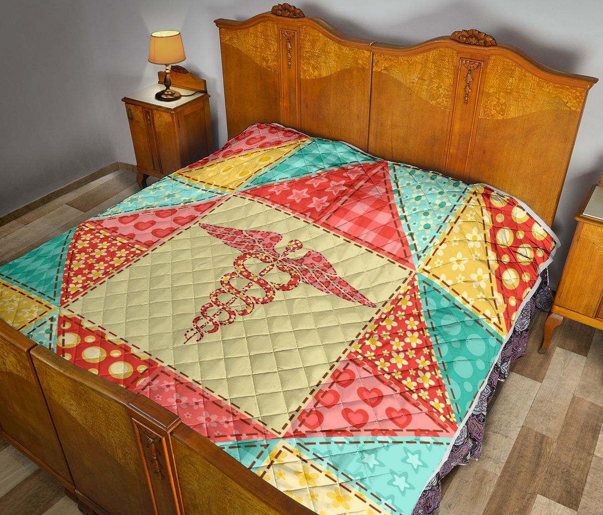 NURSE FLOWER PATTERN QUILT DHC281111603DD