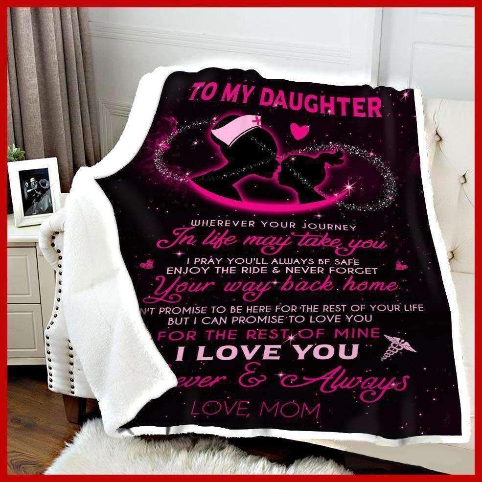 Nurse Gift For Daughter Nurse Sherpa Fleece Blanket