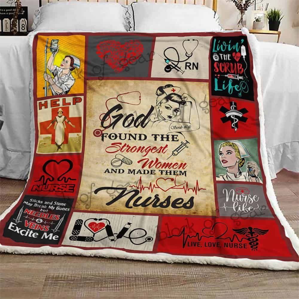 Nurse Sherpa Fleece Blanket