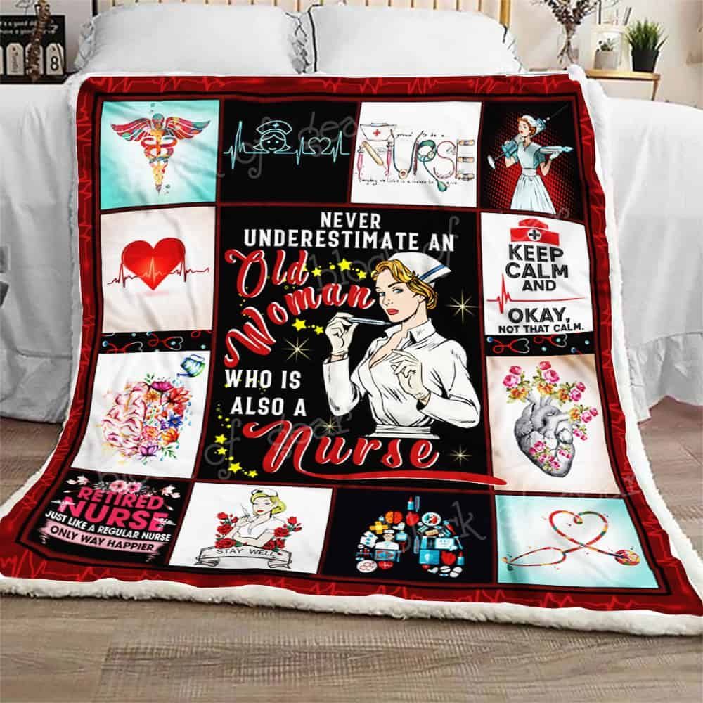 Nurse Sherpa Fleece Blanket