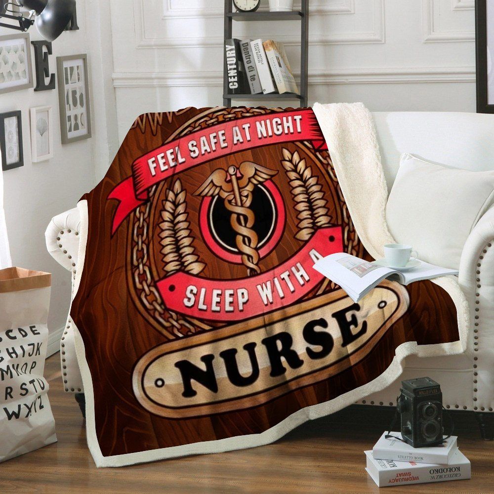Nurse Sherpa Fleece Blanket