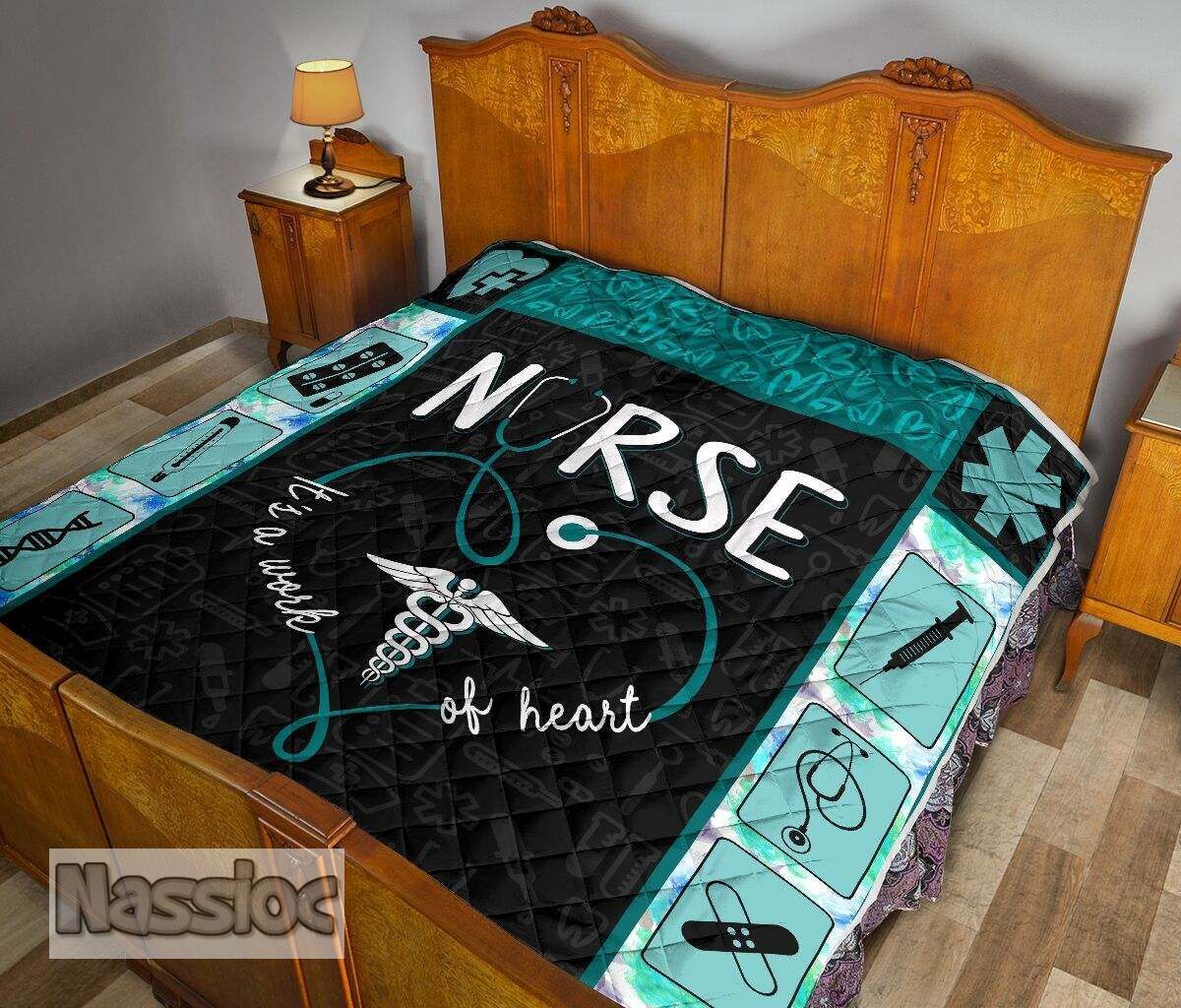 NURSE- IT’S A WORK OF HEART teal blue DHC281111657DD