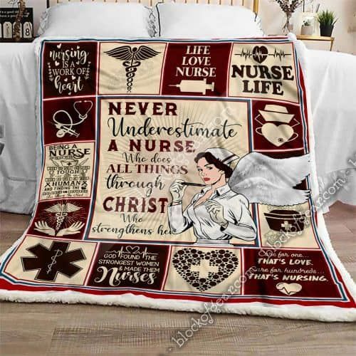 Nurse Life Sherpa Fleece Blanket