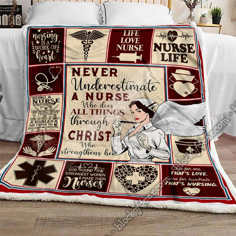Nurse Life Sherpa Fleece Blanket