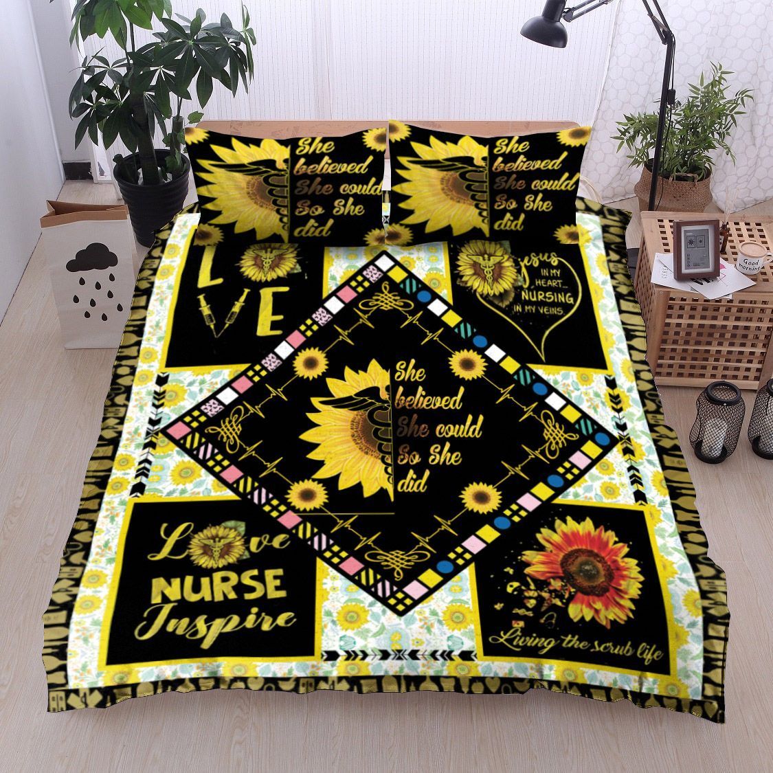 Nurse Life Sunflower Bedding Set